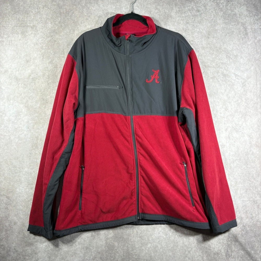 Colosseum Alabama Crimson Tide Jacket Mens‎ Size XL Red Gray Colorblock Knit